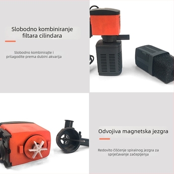 Xilong F080 potopna pumpa za akvarij s ugrađenim filtrom, oksigenacijom i cirkulacijom
