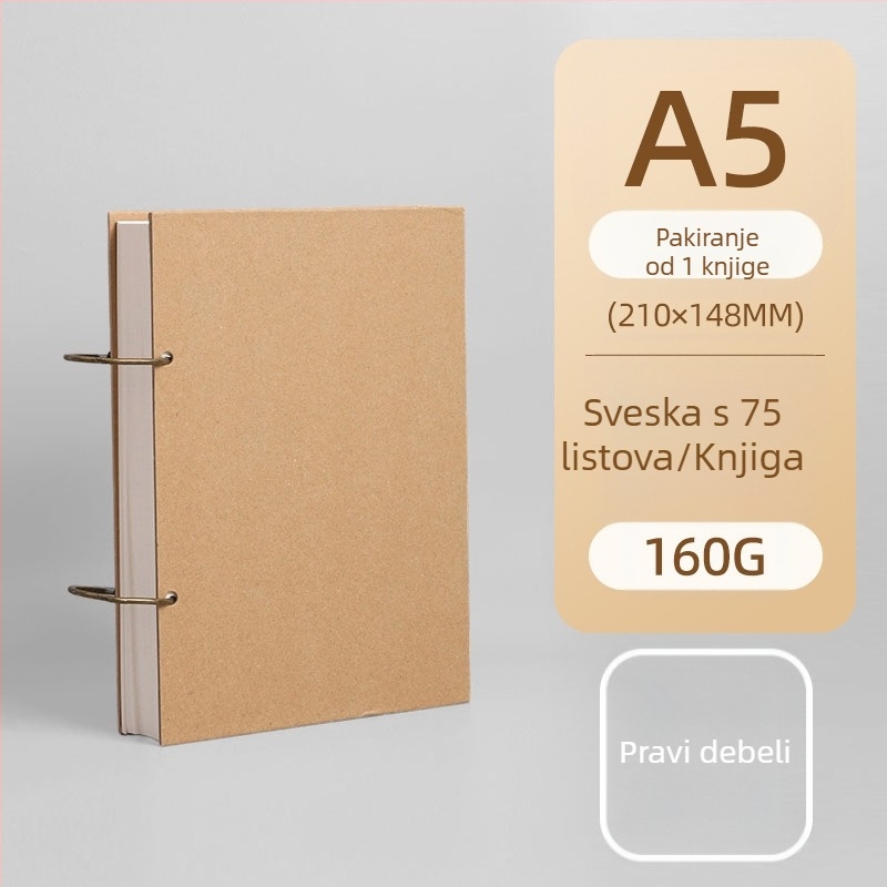 Skic-knjižica s odvojivim metalnim prstenom, listovi slobodnog formata, debele stranice – za umjetnike i djecu