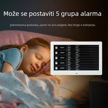 WiFi pametni digitalni sat DPF-808 s senzorom temperature i vlage, video reprodukcija, rezolucija 800x600, SD/USB podrška