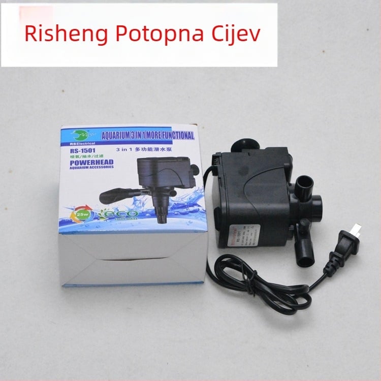 RS-1501 pumpa za akvarij – tri u jednome, cirkulacija i aeracija, 25W, za kućnu upotrebu