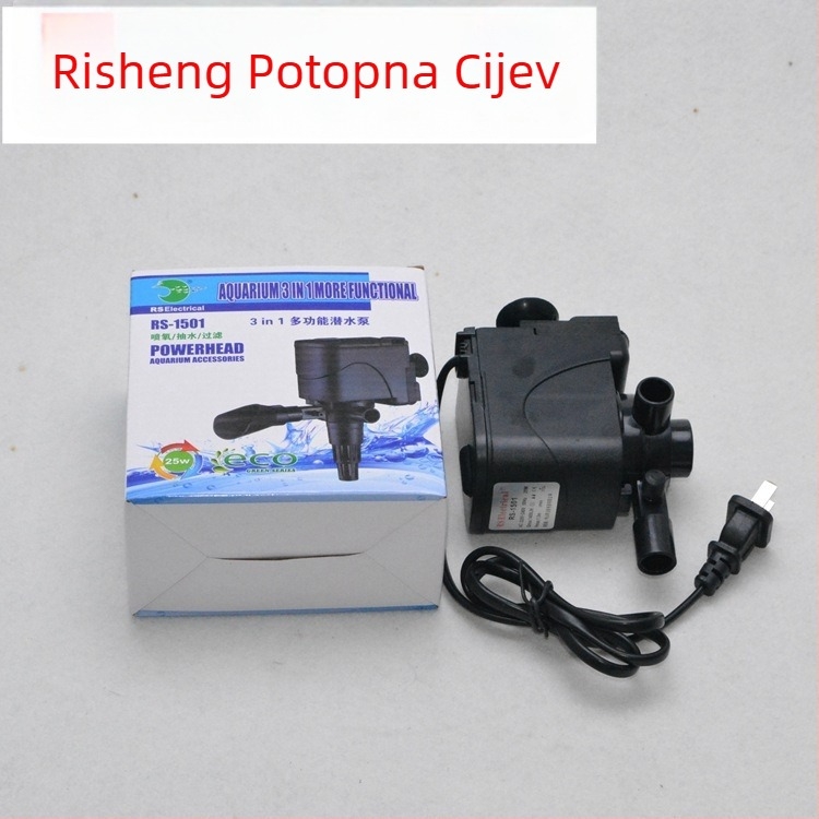 RS-1501 pumpa za akvarij – tri u jednome, cirkulacija i aeracija, 25W, za kućnu upotrebu