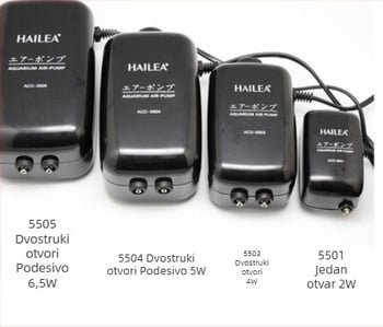 Haili pumpa za kisik u akvarij - tiha pumpa za akvarij, modeli ACO5503/5504/5501/5505