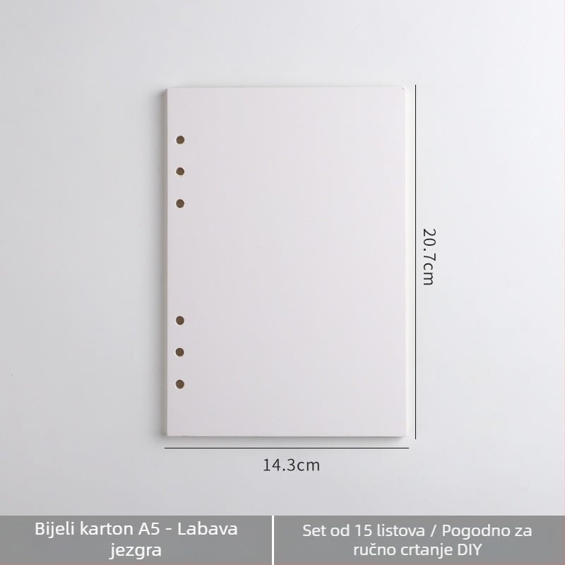 Dijeljivi prazan rokovnik s kraft papirjem, crnim i bijelim kartonom, debeli unutarnji listovi, retro dnevnik