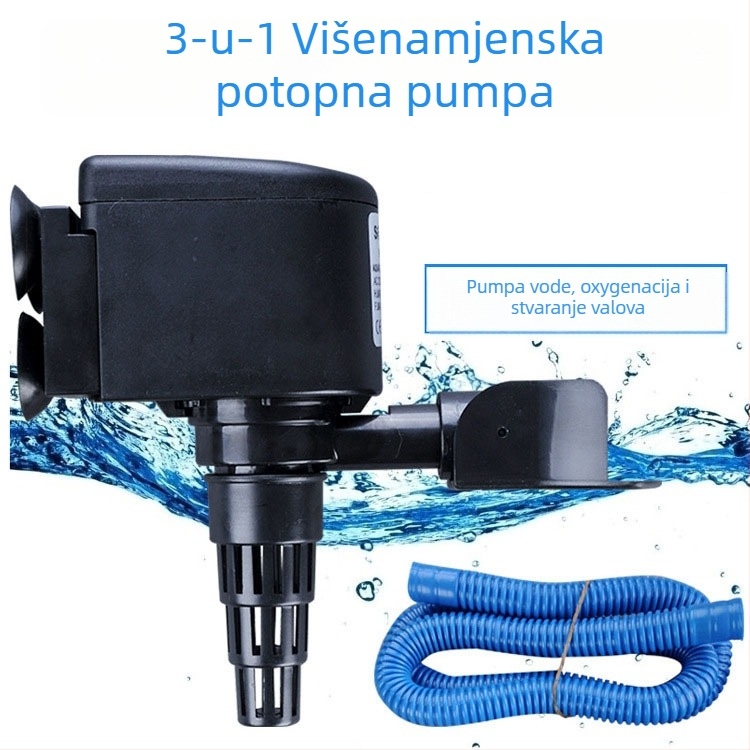 Songbao 3-u-1 ugrađena potopna pumpa za akvarij s filtracijom, aeracijom i cirkulacijom — tiho djelovanje