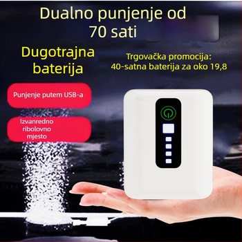 Prijenosna baterijska pumpa kisika i aerator za akvarije, vanjska dvostruka upotreba, 200 g