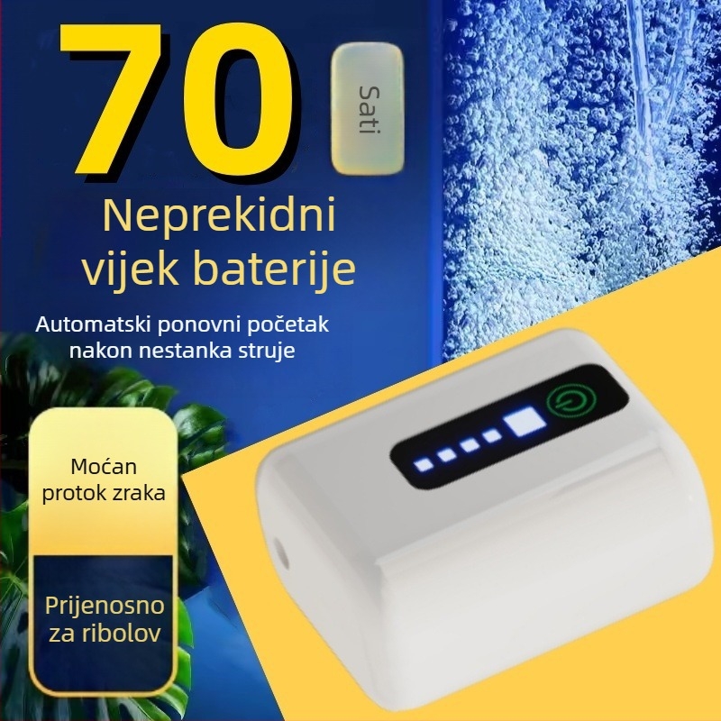 Prijenosna baterijska pumpa kisika i aerator za akvarije, vanjska dvostruka upotreba, 200 g