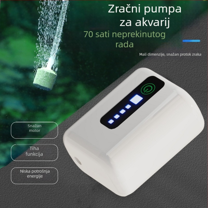 Prijenosna baterijska pumpa kisika i aerator za akvarije, vanjska dvostruka upotreba, 200 g