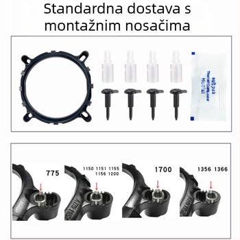 CPU hladnjak od bakarno-aluminijske legure; toplinske cijevi 2/4/6; hidraulički ležajevi; 2000 RPM; buka 25 dB