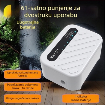 USB punjiva tiha pumpa kisika za akvarij, prijenosna, 200 g