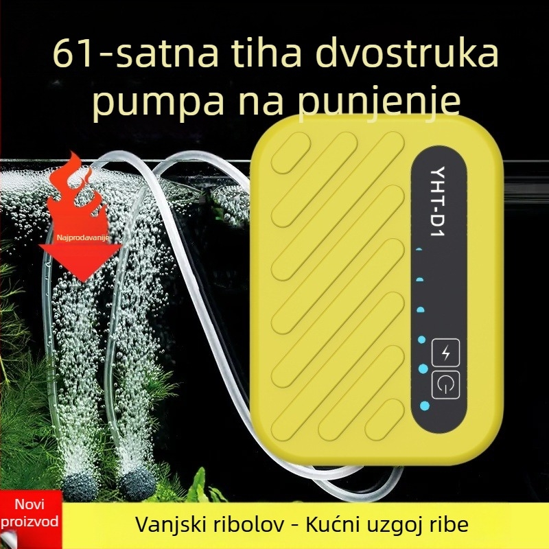 USB punjiva tiha pumpa kisika za akvarij, prijenosna, 200 g