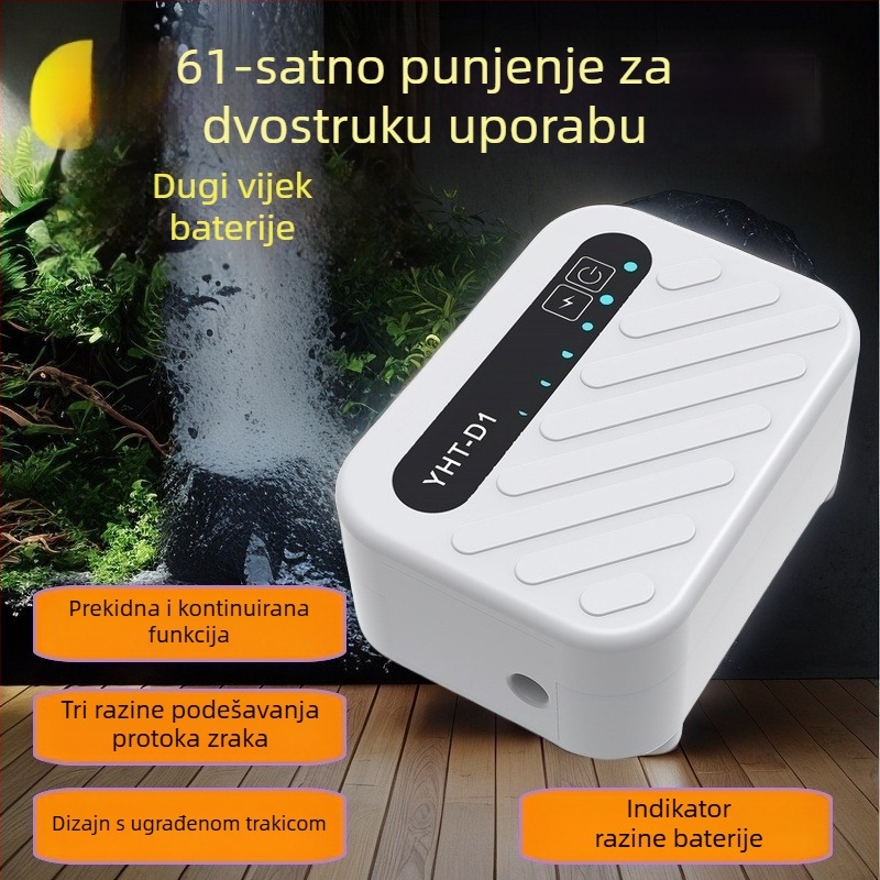 USB punjiva tiha pumpa kisika za akvarij, prijenosna, 200 g