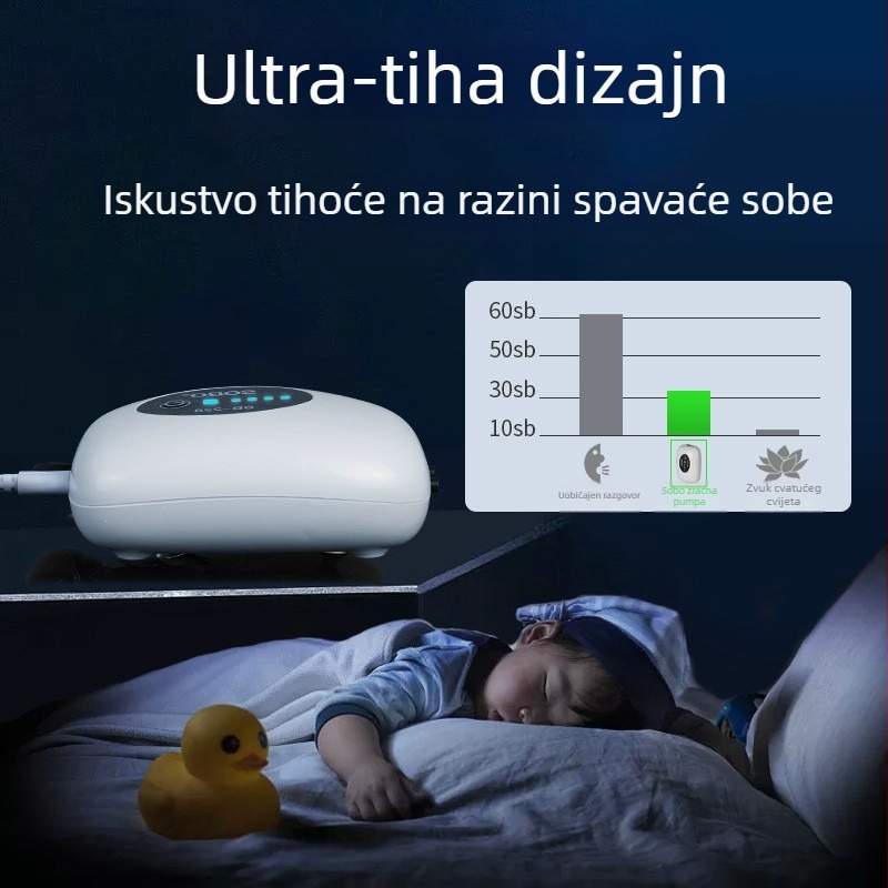 Punjačka pumpa za kisik za akvakulturu i ribolov — prijenosni aerator, 280 g, marka SOBO/Songbao, privatna etiketa dostupna
