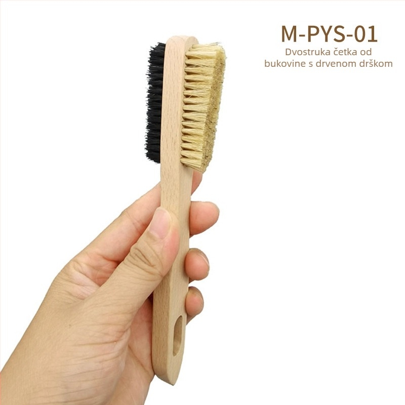 Penjačka četka s drškom od bukovog drveta i svinjskim dlačicama, otisak logotipa