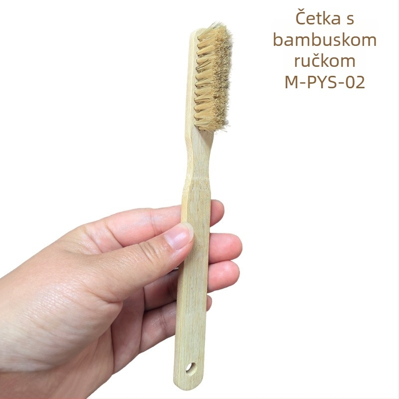 Penjačka četka s drškom od bukovog drveta i svinjskim dlačicama, otisak logotipa