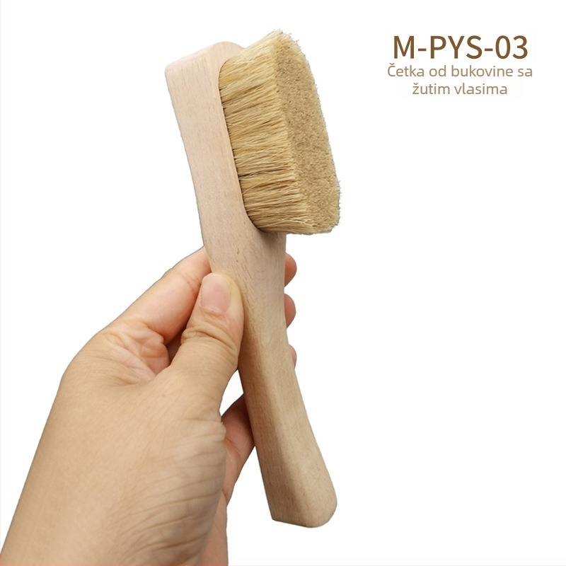 Penjačka četka s drškom od bukovog drveta i svinjskim dlačicama, otisak logotipa