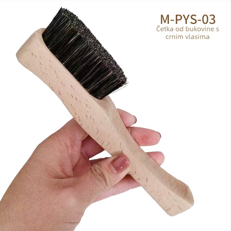 Penjačka četka s drškom od bukovog drveta i svinjskim dlačicama, otisak logotipa