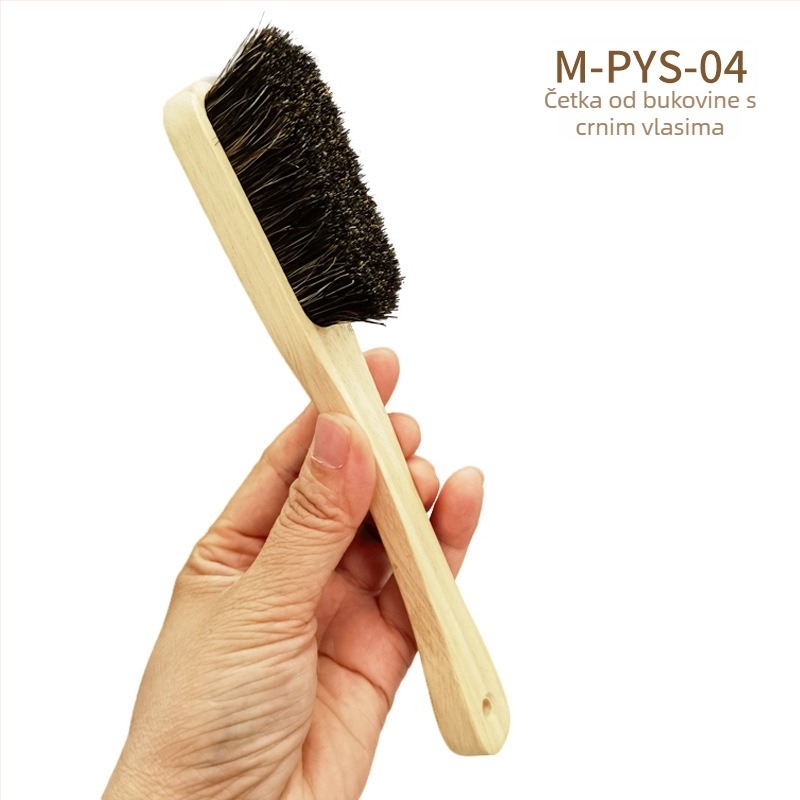 Penjačka četka s drškom od bukovog drveta i svinjskim dlačicama, otisak logotipa