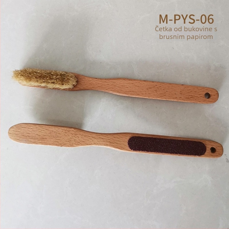 Penjačka četka s drškom od bukovog drveta i svinjskim dlačicama, otisak logotipa