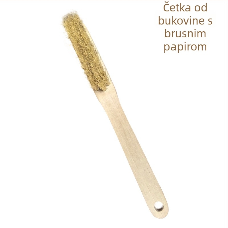 Penjačka četka s drškom od bukovog drveta i svinjskim dlačicama, otisak logotipa