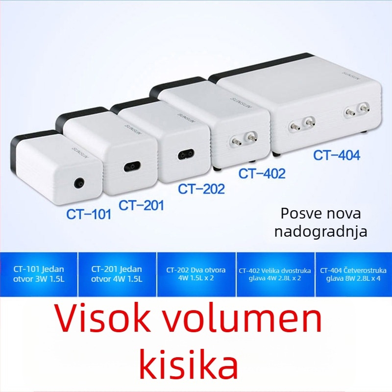 SUNSUN/SENSEN Pumpa za kisik za akvarij — kućna upotreba, aerator velikih mjehurića, težina 1,0 kg