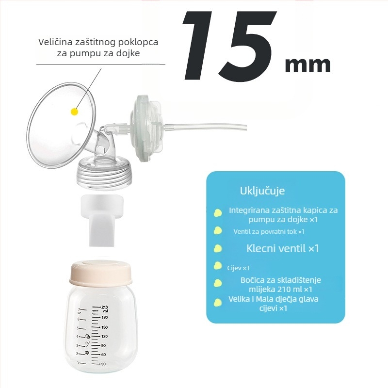 S1-kompatibilan set pribora za električnu pumpu za dojenje: duckbill valve, horn cover, bottle isolation valve