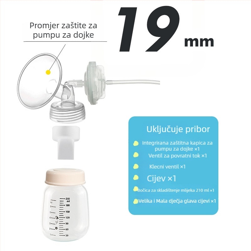 S1-kompatibilan set pribora za električnu pumpu za dojenje: duckbill valve, horn cover, bottle isolation valve