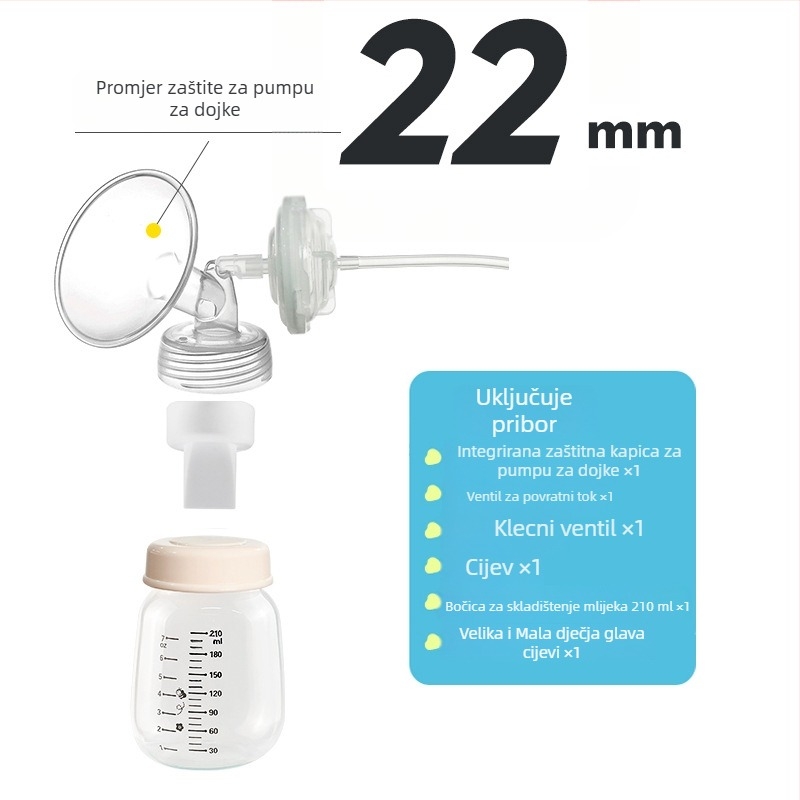 S1-kompatibilan set pribora za električnu pumpu za dojenje: duckbill valve, horn cover, bottle isolation valve