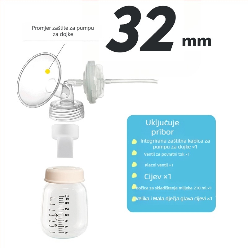 S1-kompatibilan set pribora za električnu pumpu za dojenje: duckbill valve, horn cover, bottle isolation valve