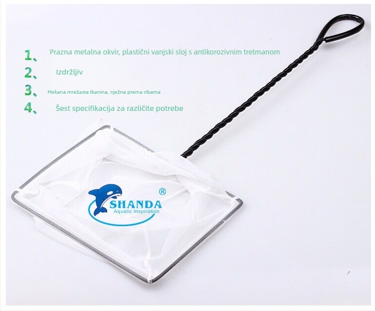 SHANDA Kvadratna mrežasta vrećica za čišćenje akvarija — plastika, 0,06 kg, oprema za akvarij
