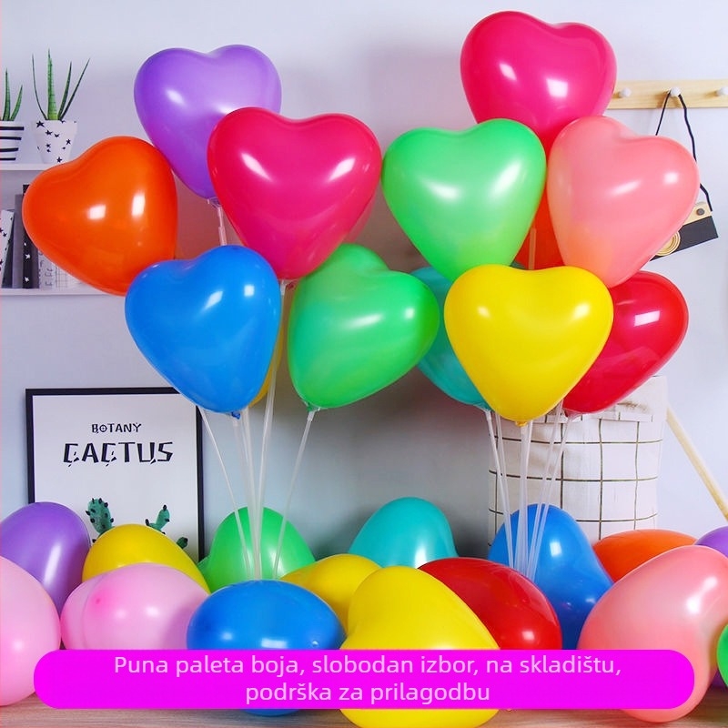 Lateksni balon u obliku srca s tiskanom logom – Huajin, dekor za vjenčanje i zabave
