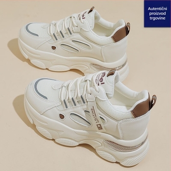 Ženske casual tenisice u stilu Dad sneakers, gornji dio PU+mesh, PVC đon, prednje vezivanje, visina potplata 3-5 cm
