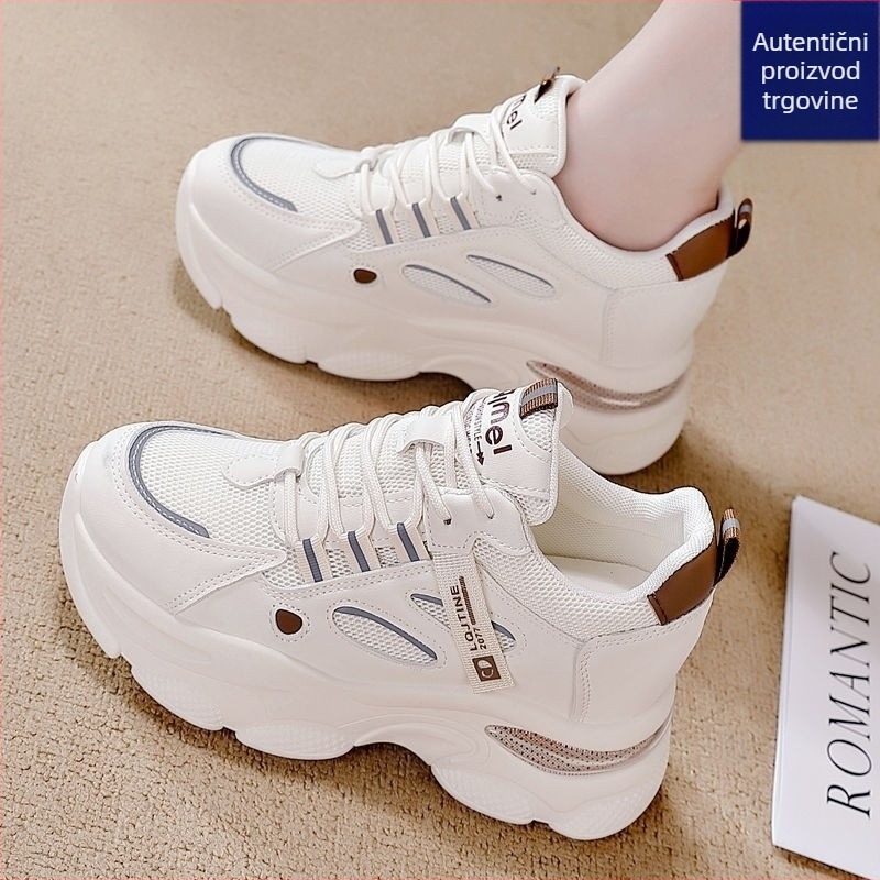 Ženske casual tenisice u stilu Dad sneakers, gornji dio PU+mesh, PVC đon, prednje vezivanje, visina potplata 3-5 cm
