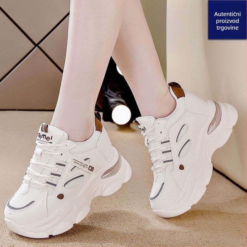 Ženske casual tenisice u stilu Dad sneakers, gornji dio PU+mesh, PVC đon, prednje vezivanje, visina potplata 3-5 cm