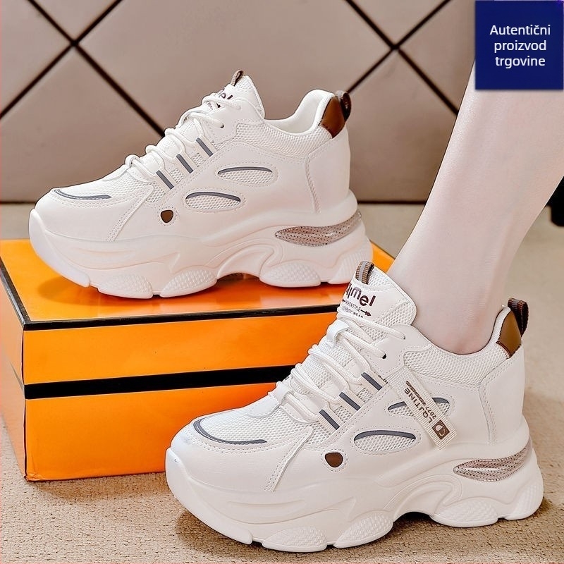 Ženske casual tenisice u stilu Dad sneakers, gornji dio PU+mesh, PVC đon, prednje vezivanje, visina potplata 3-5 cm