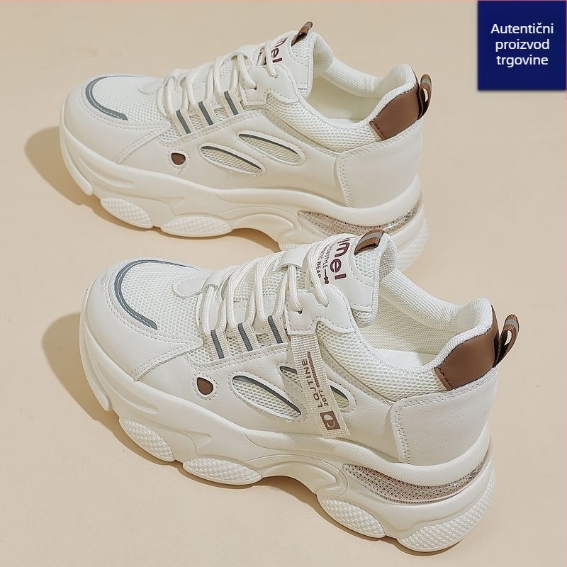 Ženske casual tenisice u stilu Dad sneakers, gornji dio PU+mesh, PVC đon, prednje vezivanje, visina potplata 3-5 cm
