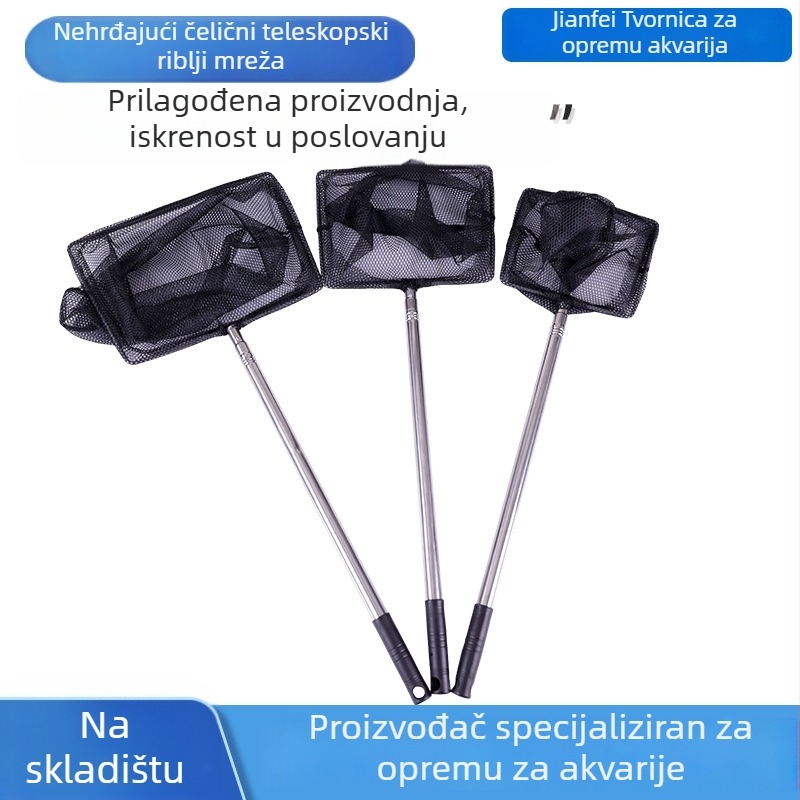 Teleskopska mreža od nehrđajućeg čelika, debela, za akvarij, kvadratnog oblika