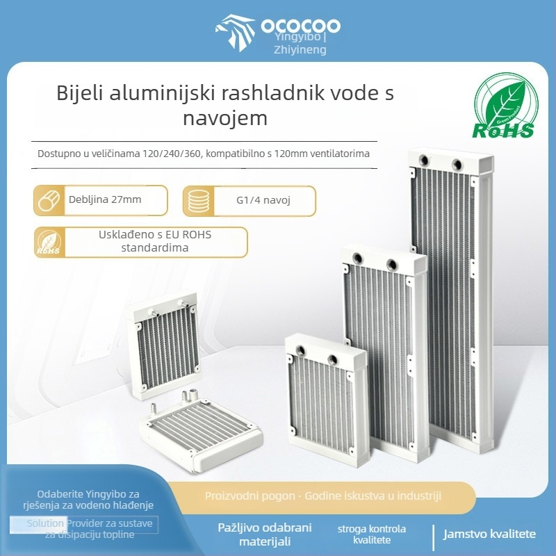 Radiator za vodeno hlađenje, aluminijsko kućište, 12 toplovodnih cijevi, CPU-kompatibilan, modeli 120/240/360