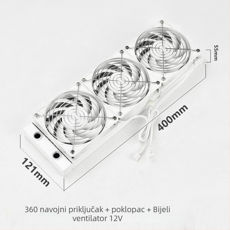 Radiator za vodeno hlađenje, aluminijsko kućište, 12 toplovodnih cijevi, CPU-kompatibilan, modeli 120/240/360