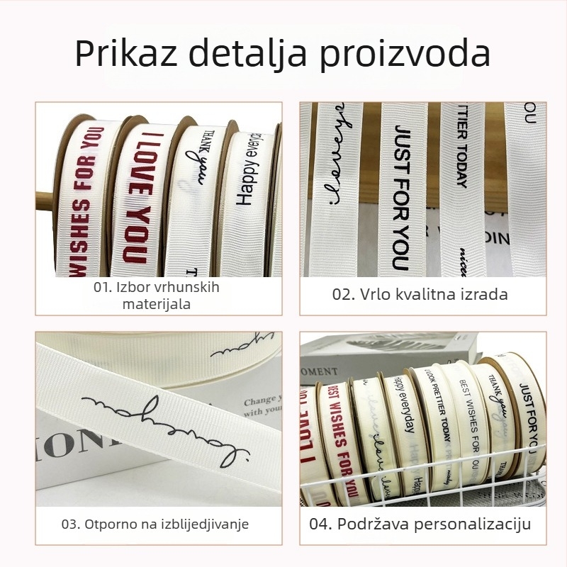 Pojas za tortu za rođendane, za pakiranje darova i buketa, s rebrastom teksturom