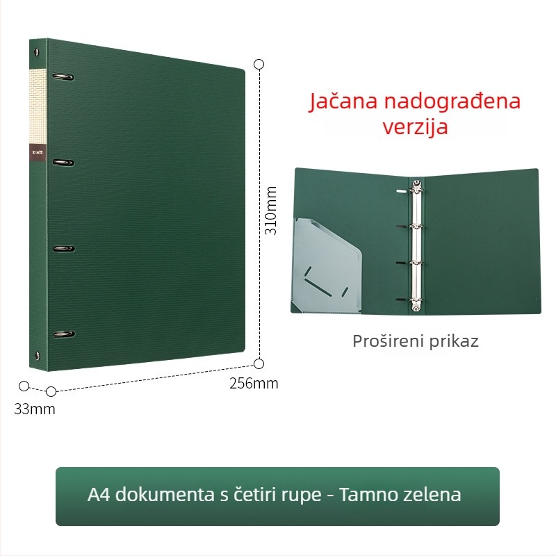 Ts-1615 Registrator s četiri otvora za A4, PP, s umetnutim stranicama, prilagodljiv, s tiskanim logotipom