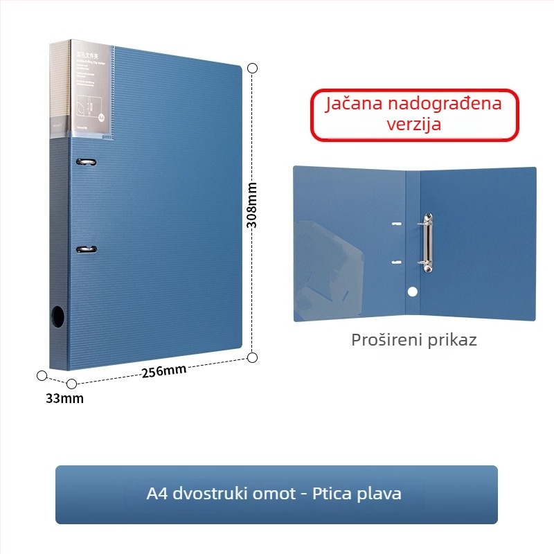 Ts-1615 Registrator s četiri otvora za A4, PP, s umetnutim stranicama, prilagodljiv, s tiskanim logotipom