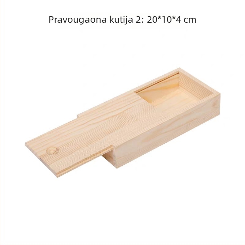 LG628 Drvena kutija za pohranu, prirodno drvo, prozirni poklop, tisk logotipa moguć, srebrno toplinsko utiskivanje, kutija za pakiranje