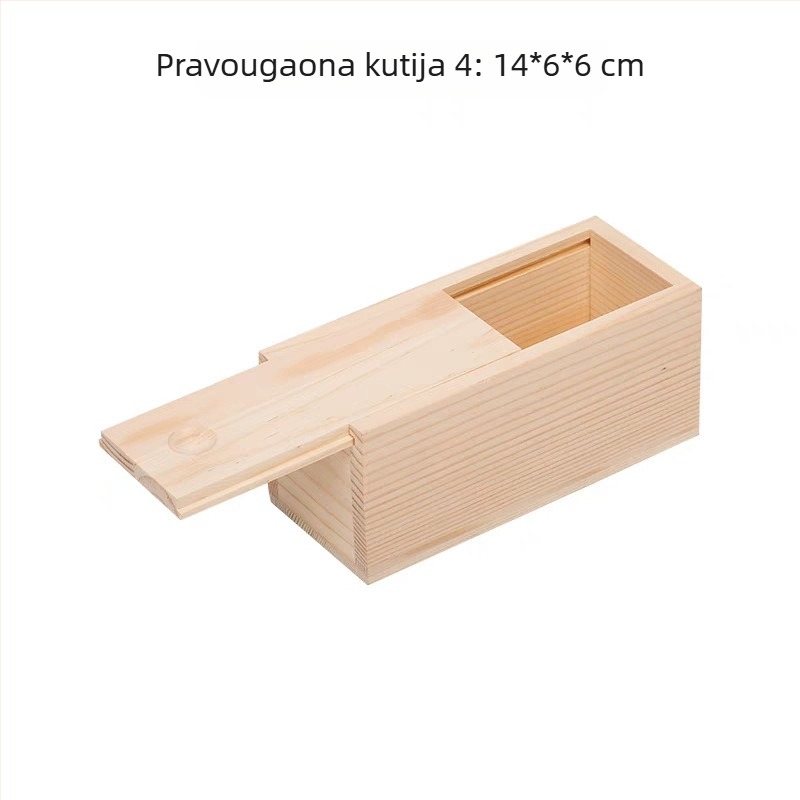 LG628 Drvena kutija za pohranu, prirodno drvo, prozirni poklop, tisk logotipa moguć, srebrno toplinsko utiskivanje, kutija za pakiranje