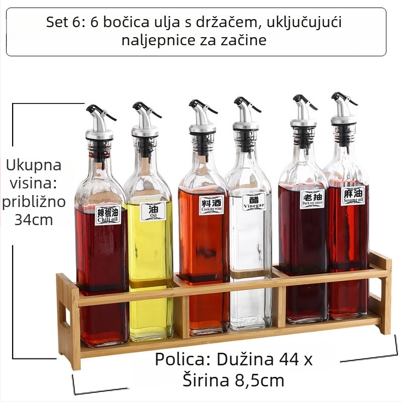 Keramički set posuda za začine u kuhinji — bočice za ulje, sol, sezamovo ulje, umak i ocat s automatskim poklopom, japanski stil