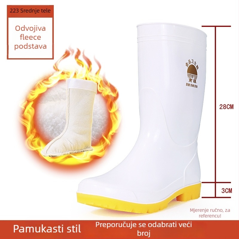 Plastične kišne čizme za prehrambenu industriju – sanitarna obuća za kantinu, srednje visine, protuklizne