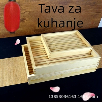 Sushi drvena kutija od prirodnog drveta, prilagodljive unutarnje dimenzije, tiskani logotip i kutija za pakiranje