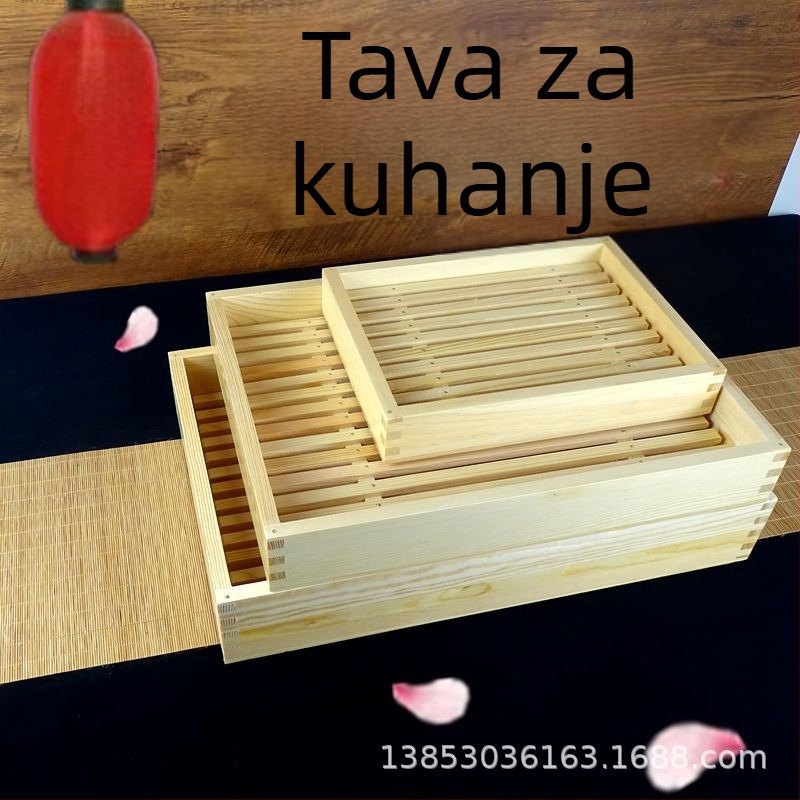 Sushi drvena kutija od prirodnog drveta, prilagodljive unutarnje dimenzije, tiskani logotip i kutija za pakiranje