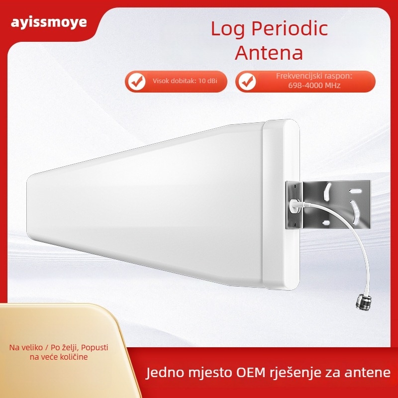 Log–periodična antena, 10 dBi zisk, 698–4000 MHz, vanjska, ayissmoye XDS
