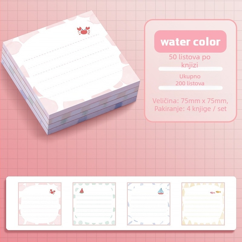 Ljepljive bilješke s dugim indeksnim trakama – 100 listova, poklopac od debelog papira, 0.044 kg, osnovno pakiranje, Chuangyi