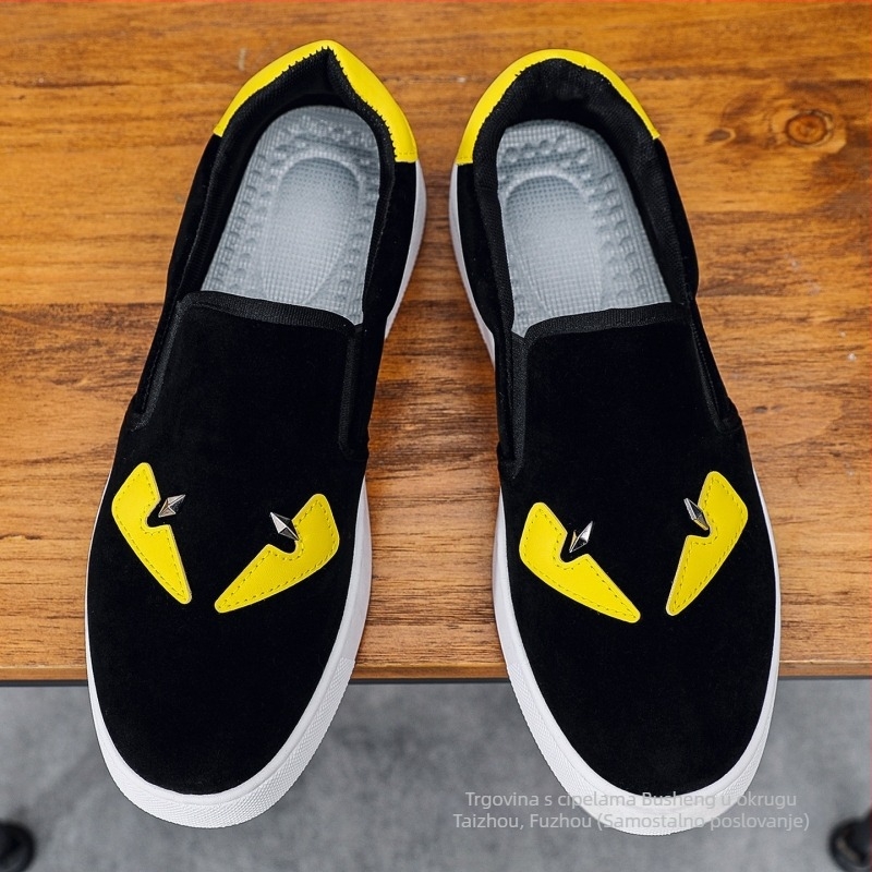 Muške Slip-On tenisice s nubuk gornjim dijelom, gumom potplatom, mrežastom unutrašnjosti, vulkaniziranom potplatom